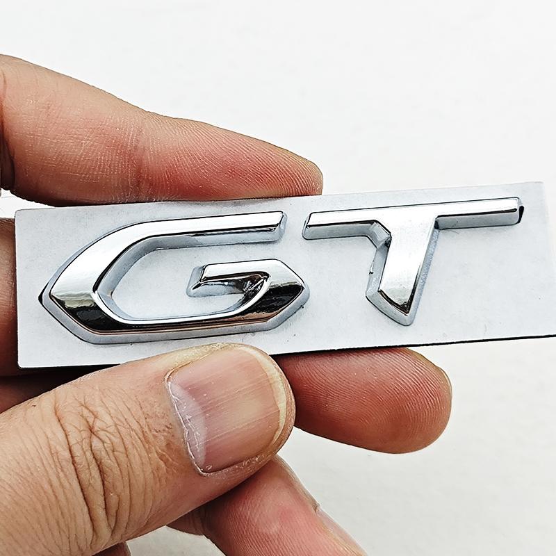 3D Metal GT Logo Badge Car Rear Trunk Sticker Emblem For Peugeot 308 407 106 205 206 208 108 406 408 306 Accessories