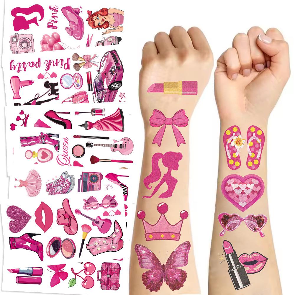 New Pink Girl Party Tattoo Stickers Waterproof Party Party Gift Funny Face Stickers