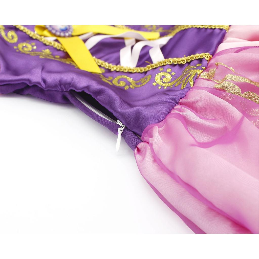 Rapunzel Carnival Costume 5-6 Years 120cm 3 Accessories Purple Pink Children Role Play Dress for Halloween Christmas Children's Day