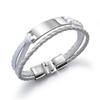 Cheap Custom Multilayer Braided PU Leather Bracelet for Men Fashion Trendy Bar Style Blank Bangles