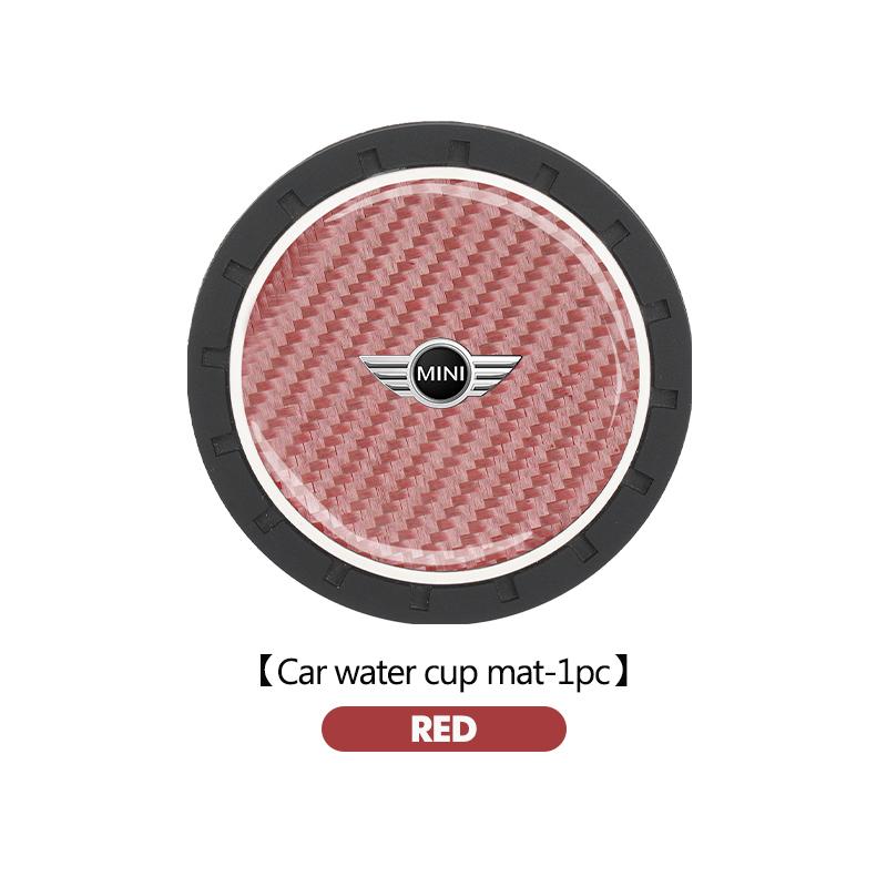 

1/2pcs Car Coasters Silicone Auto Badge Water Cup Pads Anti Slip Mats For MINI Cooper One JCW R56 Countryman Clubman R50 R53 R58
