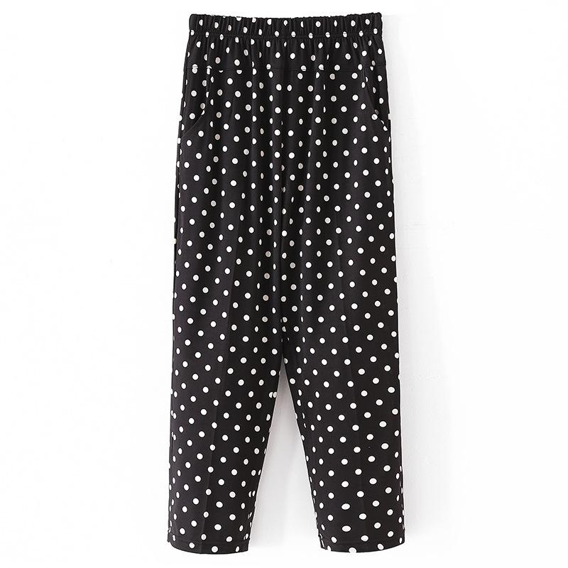XL-8XL Damesbroek Ouderen Zomerbroek Losse Negende Broek Rechte Broek Moeder Bloemenbroek Dikke Oma's Broek