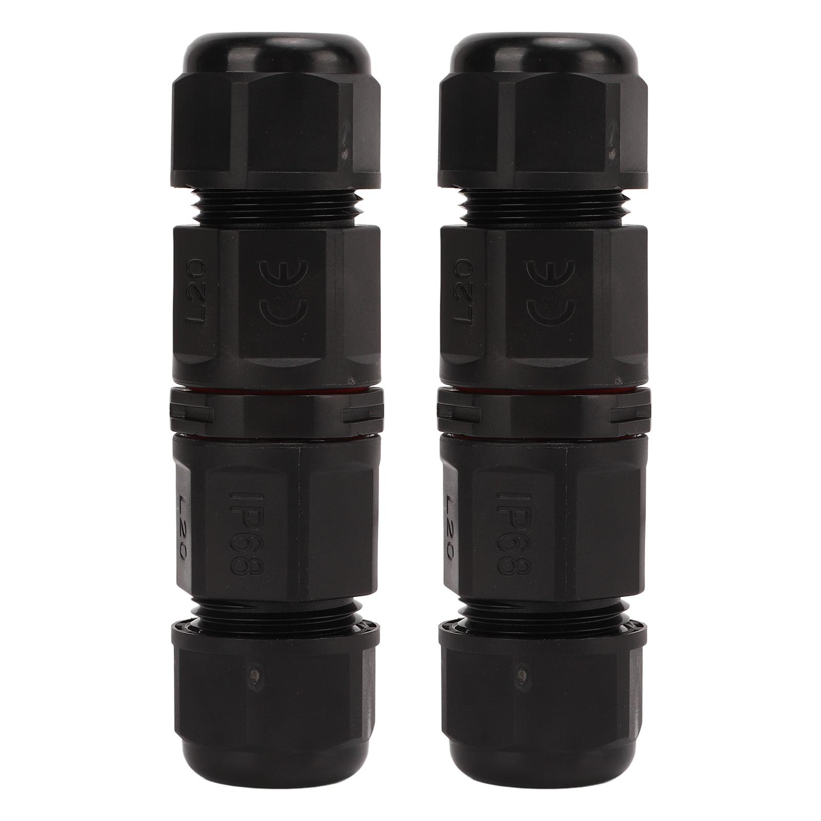 

2pcs 380V Junction Box Connector IP68 Waterproof Screw Crimping Waterproof Cable Connector with Plastic Case for