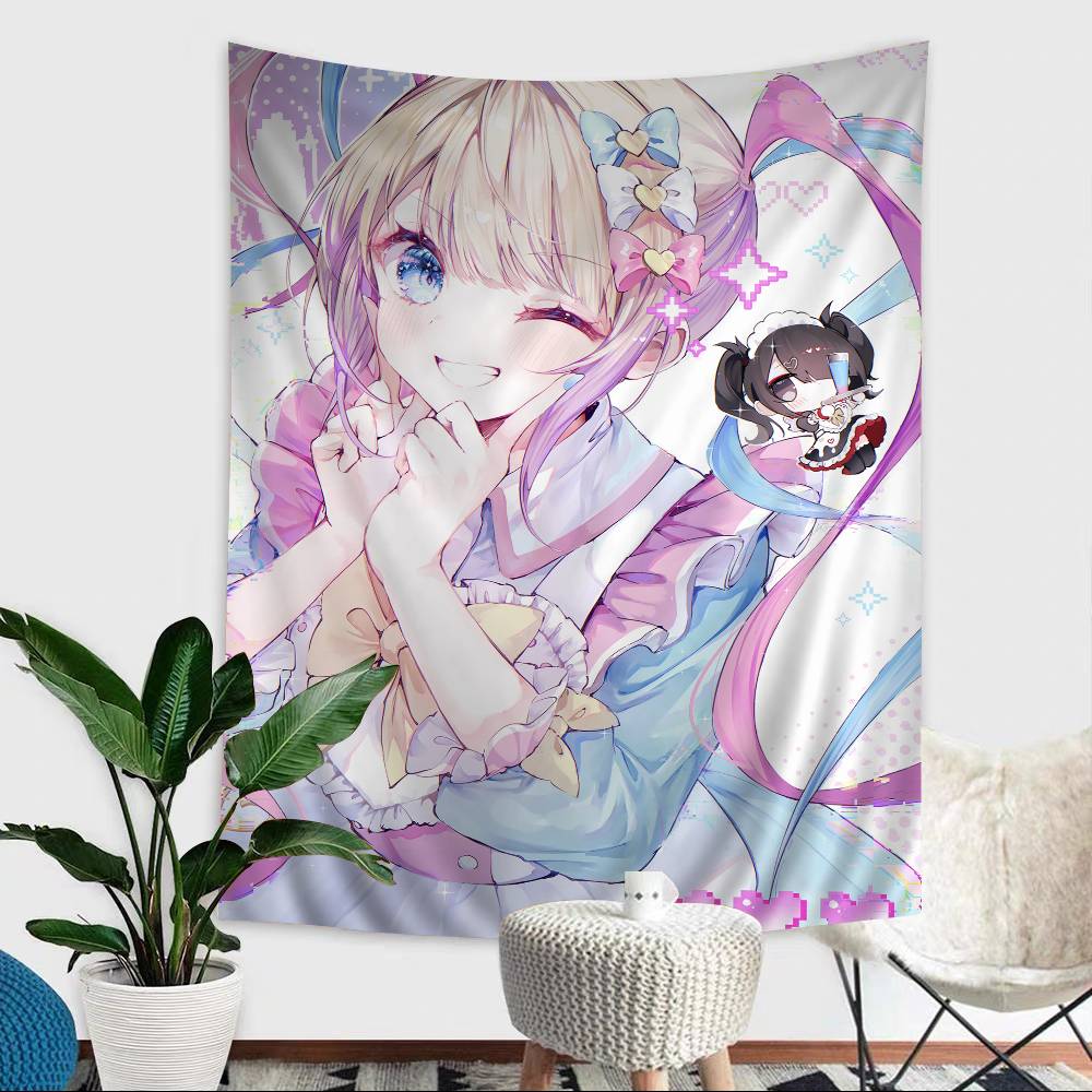 Game NNeedy Girl Overdose Tapestry Art Printing Japanese Wall Tapestry Anime Wall Hanging Home Decor