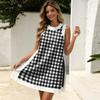 Women's Fashion Plaid Print Sleeveless Long Top and Shorts Set, Vacation Matching Two Piece Outfit, Summer Casual Beachwear
