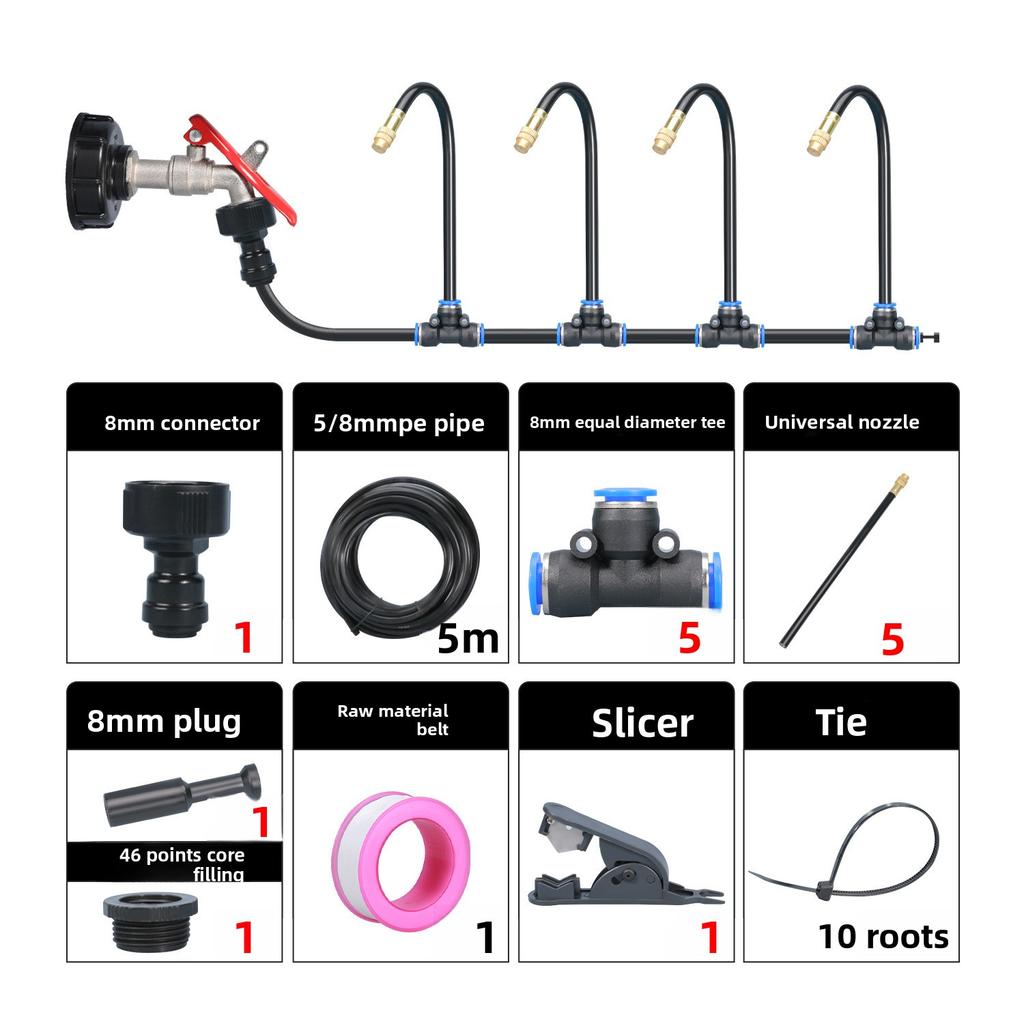 5-20M Universal Automatic Irrigation Sprinkler Kit Rotating Copper Nozzle Garden Balcony Atomization Sprinkler Watering Kits