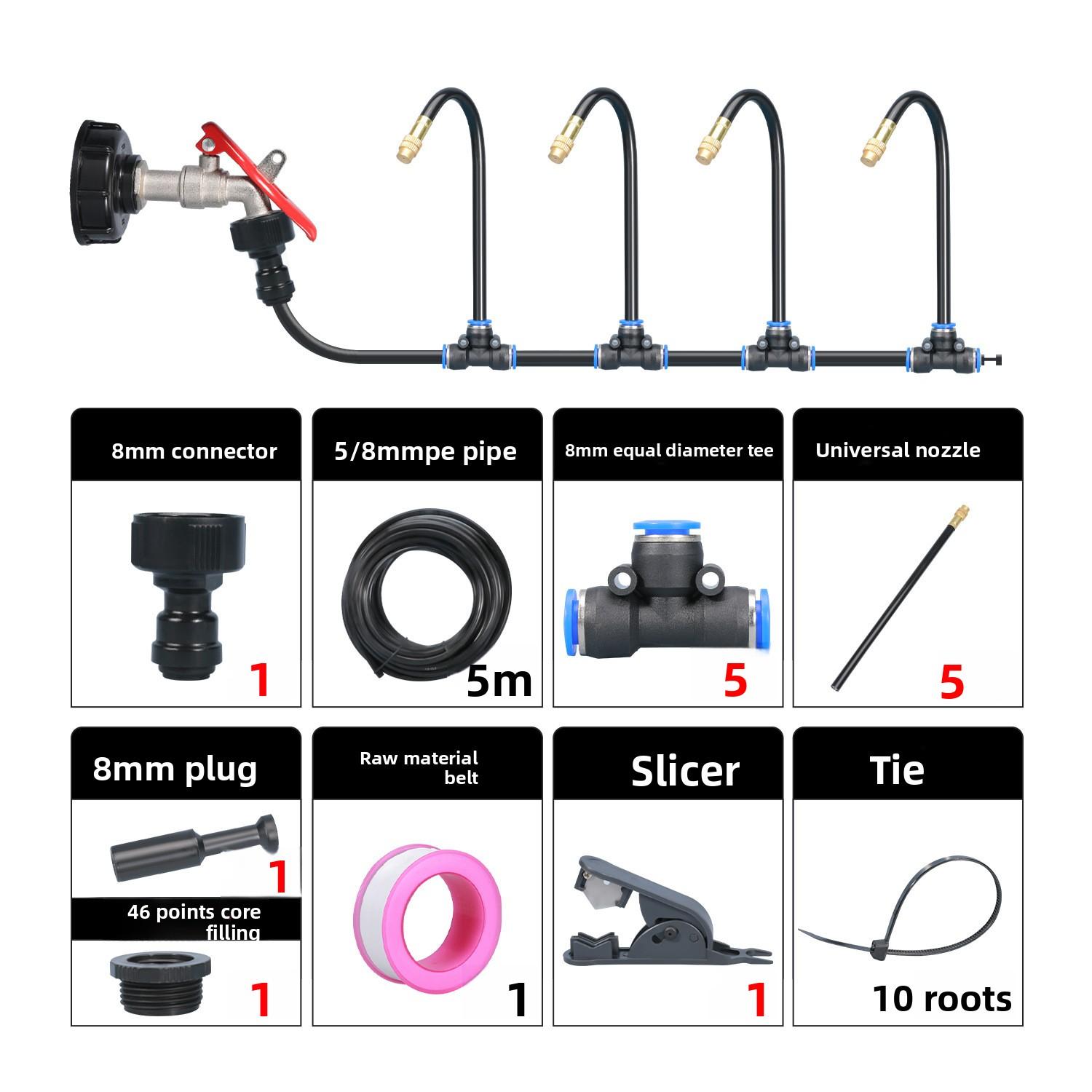 

5-20M Universal Automatic Irrigation Sprinkler Kit Rotating Copper Nozzle Garden Balcony Atomization Sprinkler Watering Kits