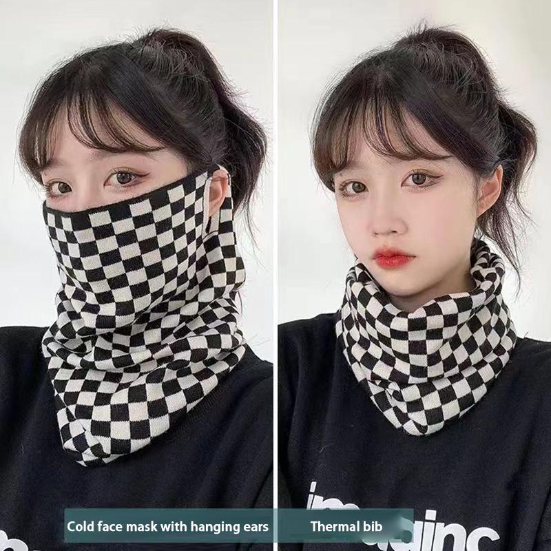 Versatile Winter Hanging Ear Mask Scarf Warm Windproof Face Mask Neck Protection For Women Outdoor Sports Headscarf