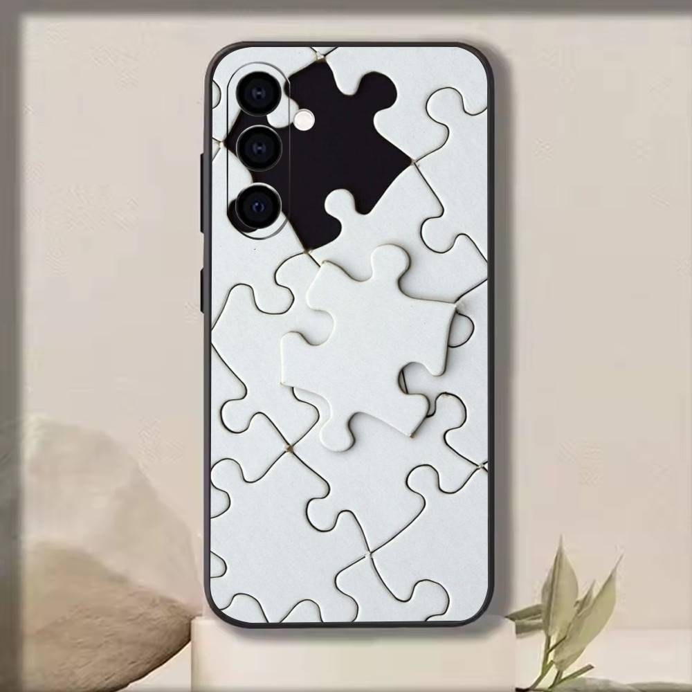 Kreatives Puzzle Handyhülle Schwarzes Silikon Weich Für Samsung Galaxy A73,A72,A71,A70,A53,A52,A51