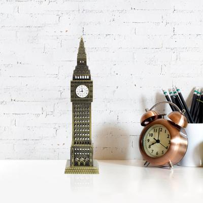 England Architecture Metal Sculpture Classic Stylized Ornament Home Decoration Desktop Decor Alloy Building Sculpture Vintage