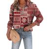 1116 Fashion European and American Shirts Spring and Autumn Loose Digital Printed Checked Cardigan Women's Shirt