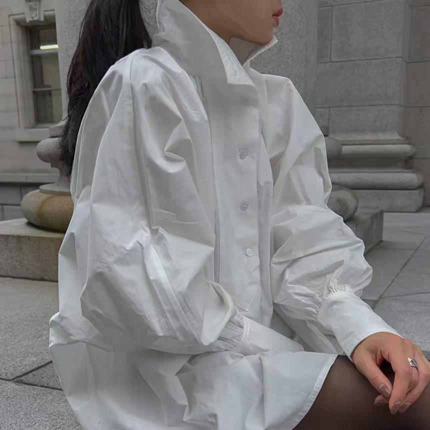 New French Chic Stand Collar Pullover - Loose, Slimming, Versatile Long Sleeve Casual Top for Women