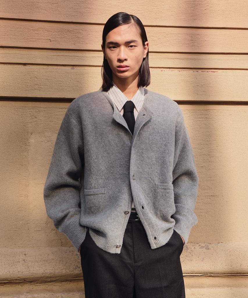 Lmood Alphonso Brushed Mohair Wool Cardigan Ash Grey
