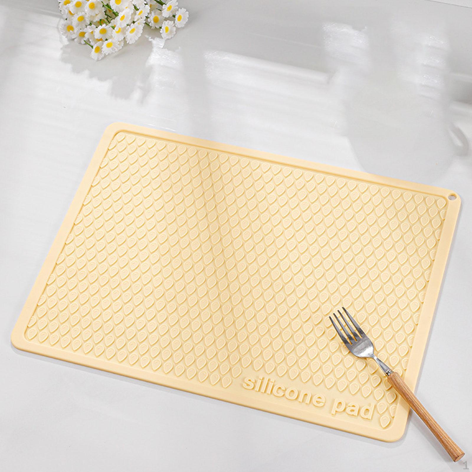 

Впитывающий коврик для кофе, силиконовый коврик для сушки посуды, практичный дренажный коврик, поддон для раковины, сухой для столовой жёлтый