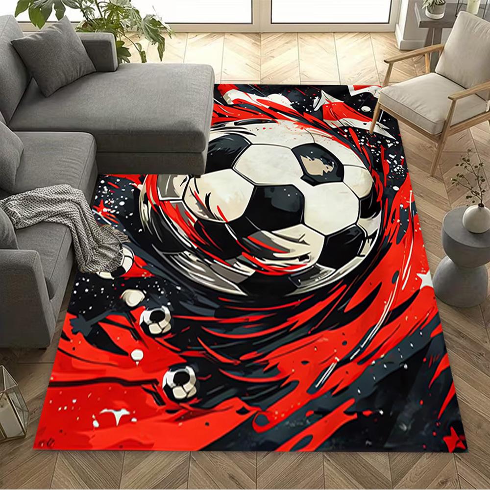 1pc Soccer Ball Rug Home Carpet Design for Office Decor Gift Living Room Bedroom