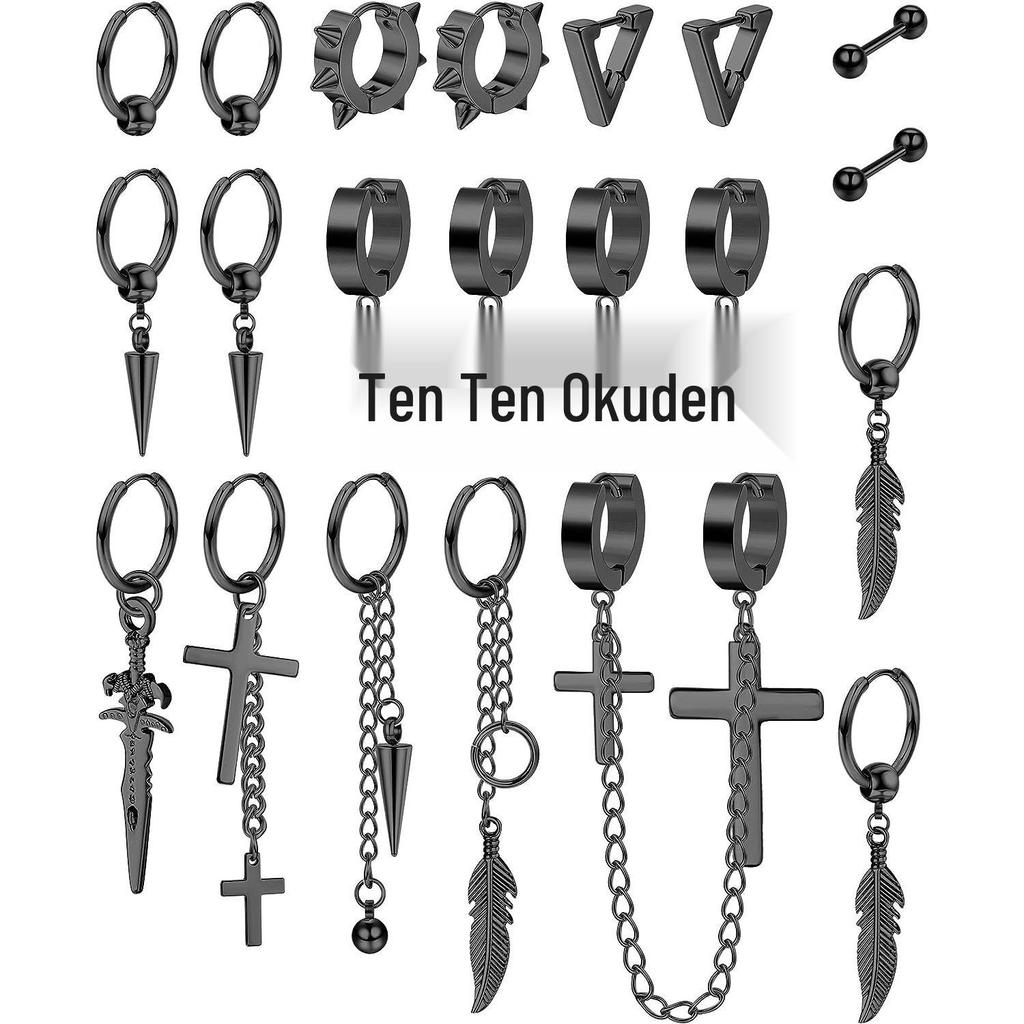 Luxury Stainless Steel Women's Stud Earrings: European & American Fashion Set