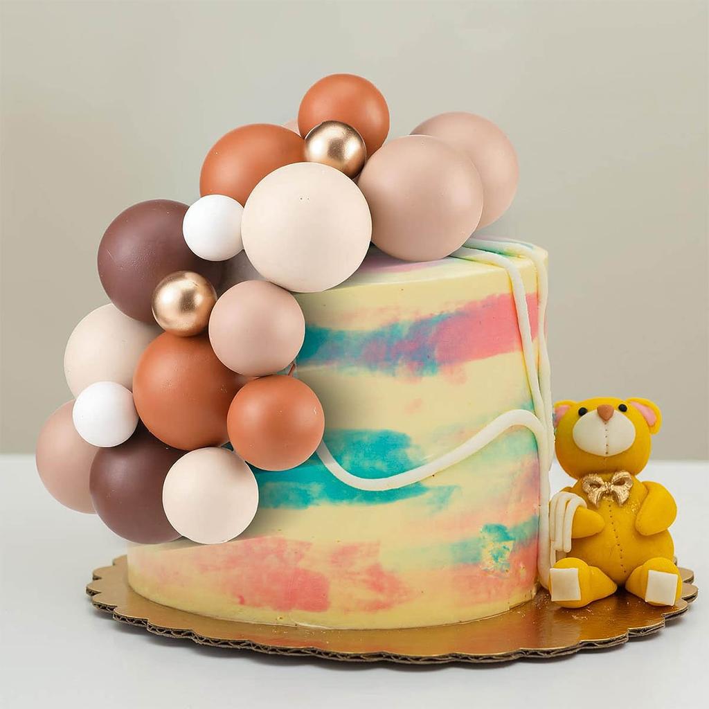 80 pcs Boules Cake Topper Mini Ballons Boule en Mousse Cake Toppers Cake Insert Topper pour Décoration de Fête d'Anniversaire Baby Shower