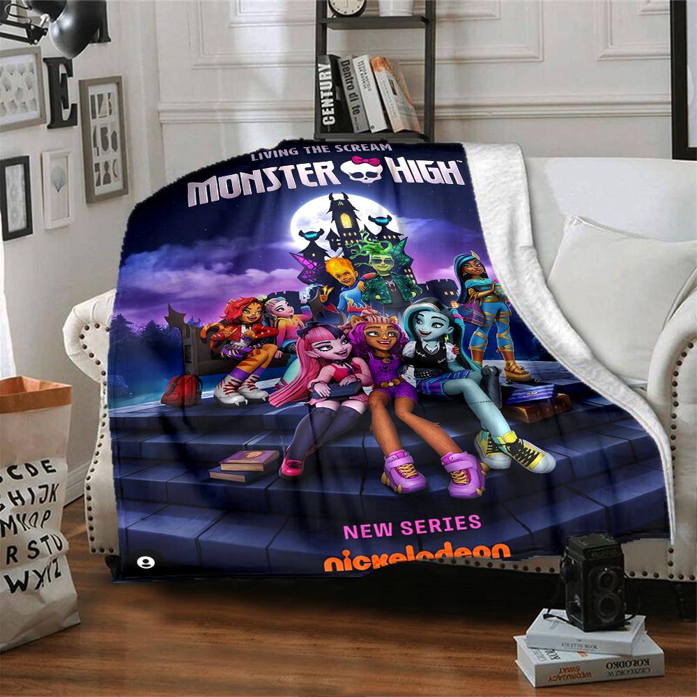 1Pc Monster High Starry Night Blanket For Couch Bed Plush Cozy Fuzzy Blanket Super Soft Warm Blankets For Fall And Winter 091828