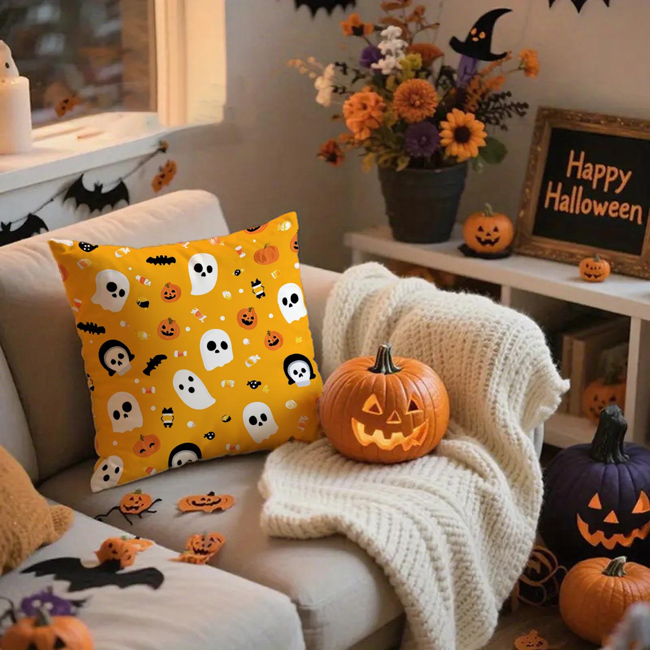 

Наволочки с тыквами на ХэллоуинПодходят для дивана, автомобиля, спальни, декоративная наволочка для подушки 16x16Inch