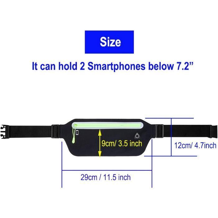 Ceinture de Course Fine - Sac Banane Ultra léger - pour Femme et Homme, Noir, Moderne