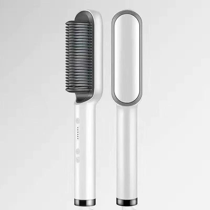 

3-минутная укладка волос выпрямитель расчески 2 в 1 горячий гребень профессиональный многофункциональный быстрый нагрев антиожоговые инструменты для укладки EU белый