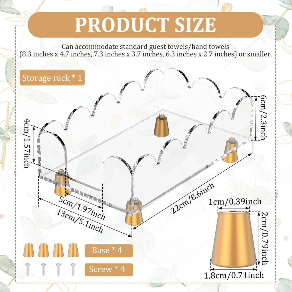 Acrylic Rectangular Napkin Paper Stand Transparent Napkin Holder Versatile Paper Hand Towel Holder for Kitchen Bathroom