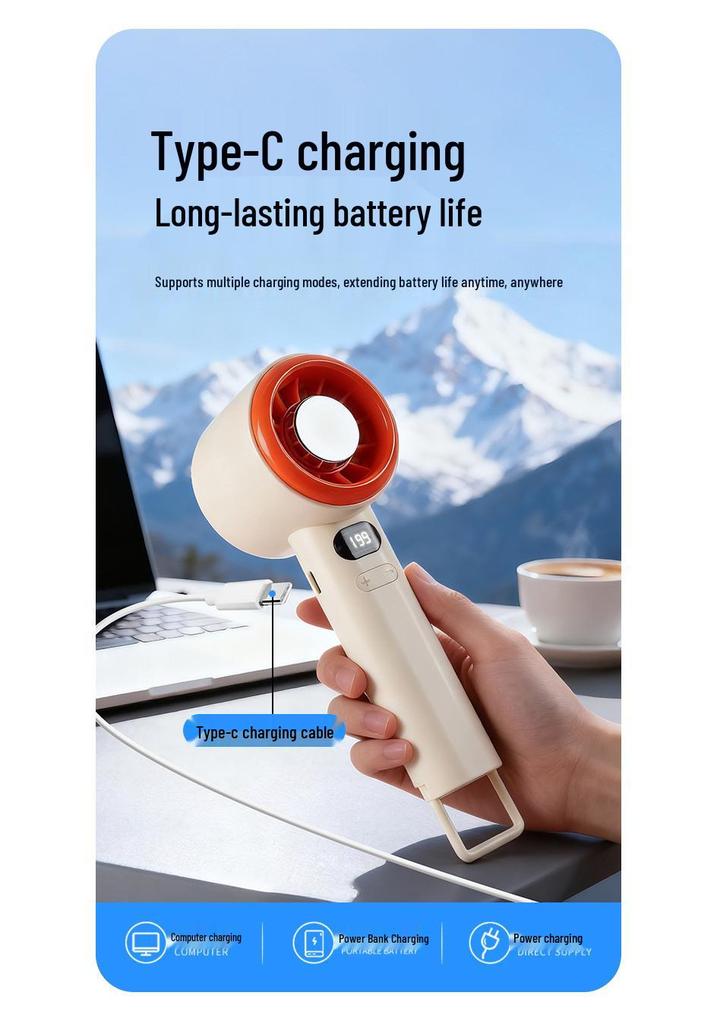 Portable High-Speed Turbo Handheld Fan with USB Charging