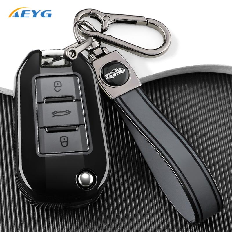 Tpu Key Case Cover Holder Fob Keychain For Peugeot 208 3008 308 508 408 2008 307 4008 For Citroen C4 C3 C6 Cactus C8 3 Buttons