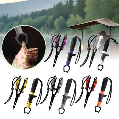 Fischgreifer Anglerzange Edelstahl Fischlippengreifer mit Griff Lanyard Multifunktions Schnurschneider Hakenentferner