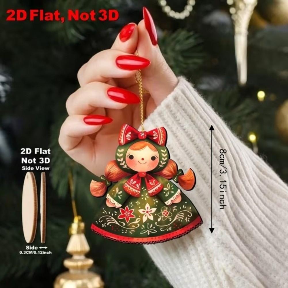 2D Flat Christmas Tree Decor Wooden Xmas Decor Christmas Hanging Thanksgiving Decoration