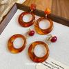 Autumn/Winter Retro Geometric Silver Needle Drop Earrings – High-End Fashion
