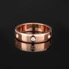 925 Sterling Silver Rose Gold Plated Ring with White Topaz Round 2.00mm 3 Stone Elegant Minimalist Women Jewelry Gift