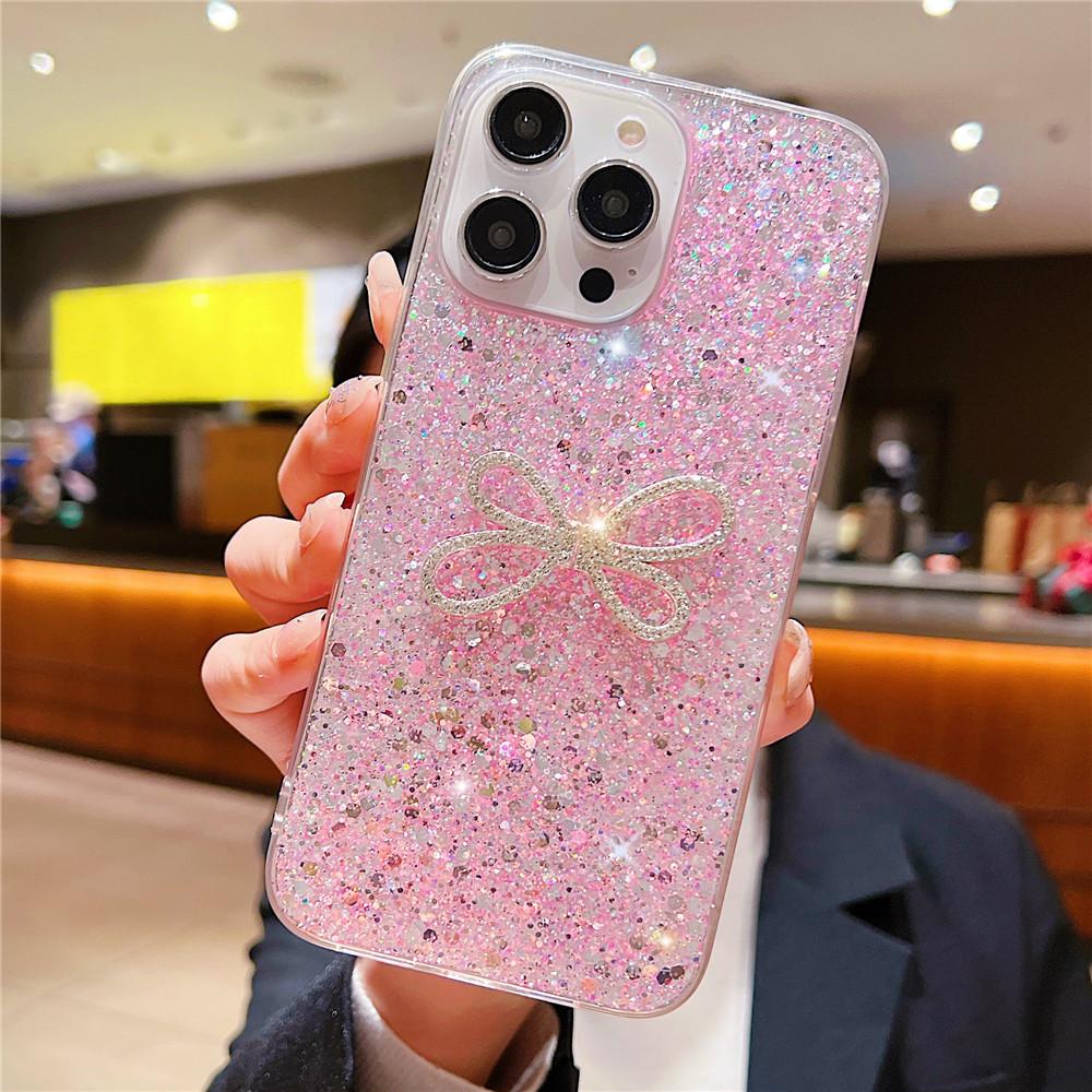 

Чохол Bling Soft Silicone Glitter Diamond Bow Case для Xiaomi Redmi Note 13 Plus 13C Poco X6 M6 Pro C65 Cover POCO C65 рожевий