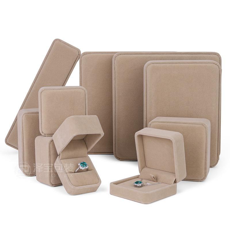High-end rounded velvet jewelry box, jewelry ring box, pearl necklace and earrings box, bracelet jewelry packaging box