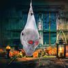 Spooky Halloween Yard Decors Spooky Halloween Party Accessory Skull Ornament with Cobweb and Sound Interaction