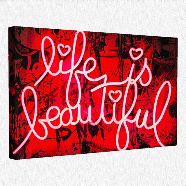 

Bansky Wall Art Life Is a Beautiful Poster Вдохновленный стиль Картина маслом Украшение дома Бэнкси Поп-Арт 21cm×30cm NoFrame