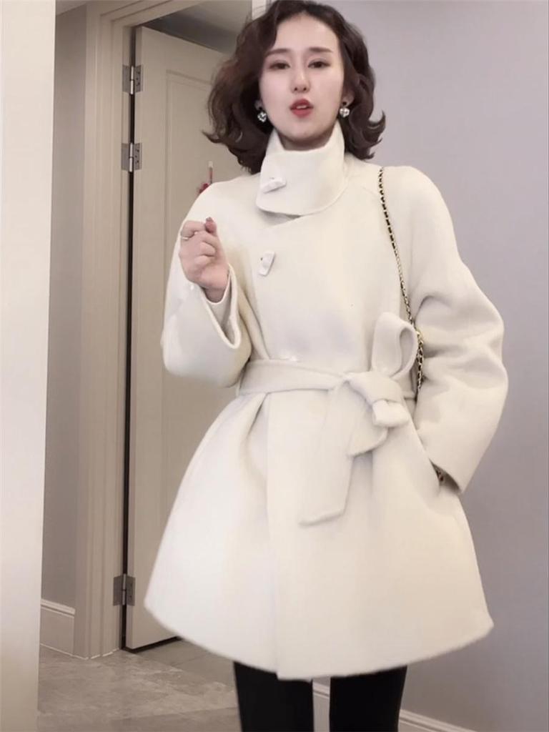 Women's Woolen Coat 2025: New Autumn/Winter High-End Korean Coco Style, Trendy, Thickened, and Elegant.