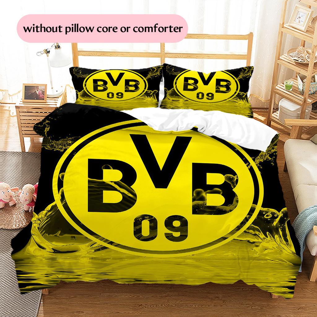 Borussia Dortmund  Set Copripiumino con Fantasia  Decorazione per la Casa  Regalo (1 * copripiumino + 2 * federe senza imbottitura)