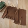 Mädchen Pullover Strick Zweiteiler Herbst und Winter Neu Baby Mädchen Cartoon Hosen Set