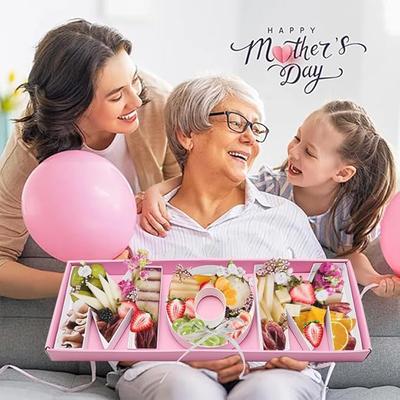 Empty Mother's Day MOM Cardboard Letter Fillable Box Floral Sweets Gifts Decorative Box
