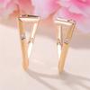 Unique Female White Triangle Zircon Stone Hoop Earrings Gold Color Fashion Girlfriend Gifts Wedding  For Women