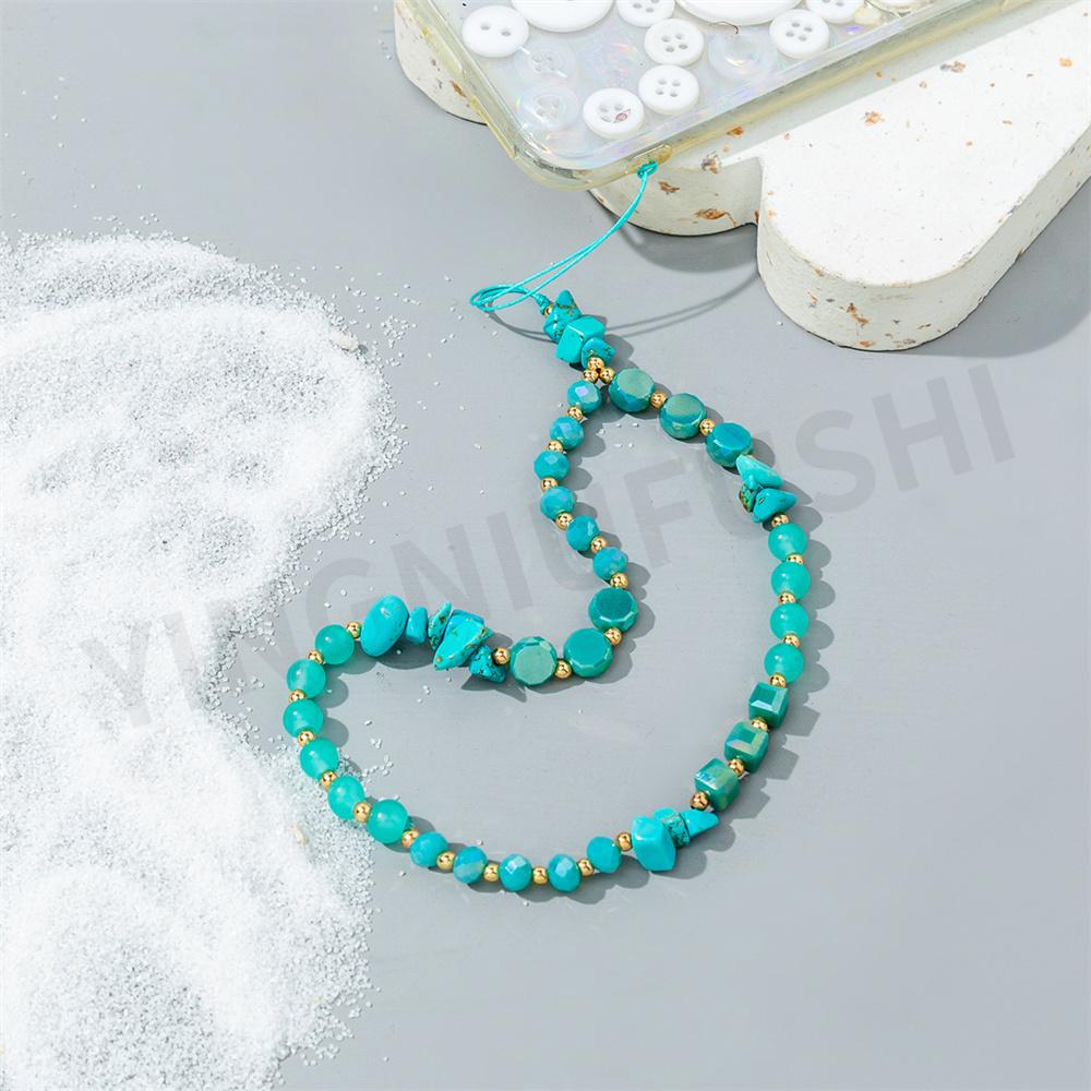 1Pc Crystal Anti-Lost Chain Cool Series Stone Summer Cell Phone Lanyard Charm Beads Chain Package Pendant Bracelet Keychain