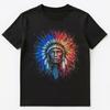 Colorful Paint Splash Native American Chief Art Graphic Unisex T-Shirt