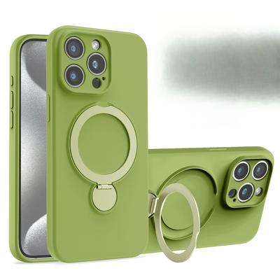 Applicable To Apple 16pro Mobile Phone Case Magnetic Suction Bracket 360° Rotating IPhone 15 Liquid 14 Anti-fall Protection Case