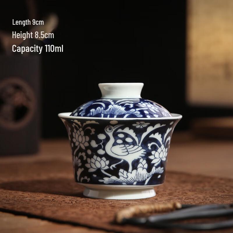 

Retro Blue and White Ceramic Gaiwan