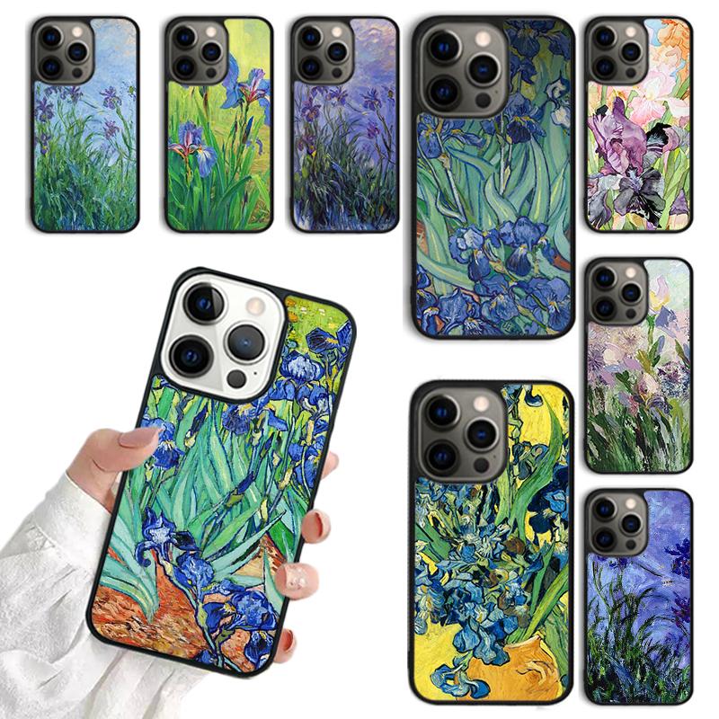 Lilac Irises Paintng Phone Case For iPhone 17 Air 14 13 12 16Pro Max 15 Plus Cover Shell Max Coque