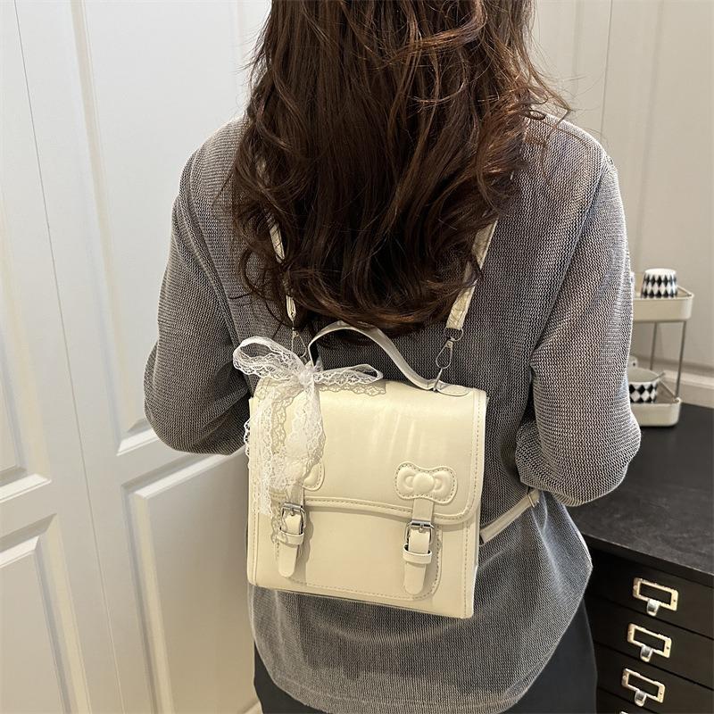 Daily Commute College Style Backpack Summer Fashion Sweet Bow Versatile Portable Shoulder Messenger Bag