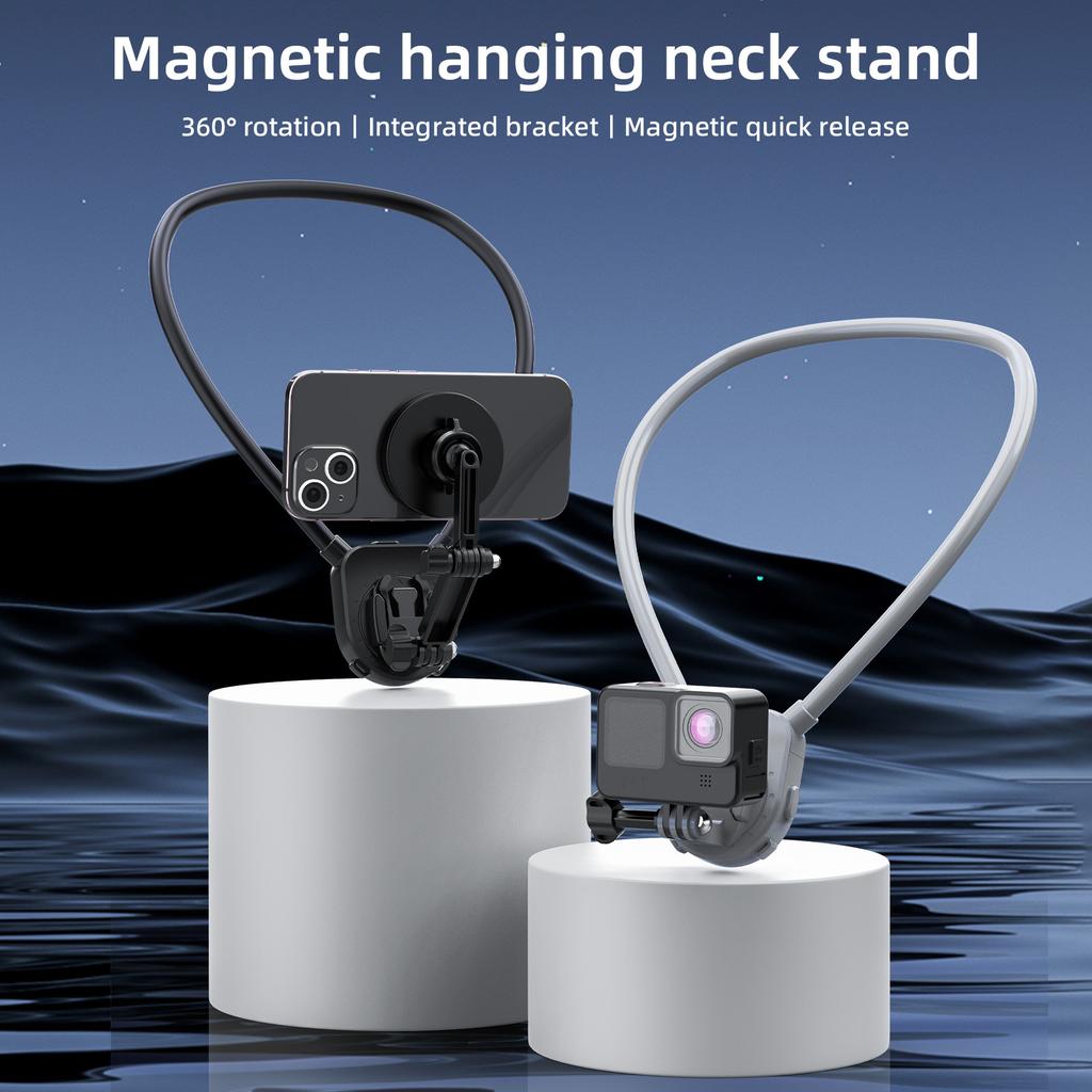 FLW430 Magnetic Sports Camera Neck Mount Adjustable Hanging Neck Phone Holder