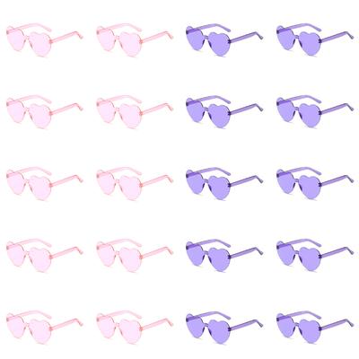 KAMMPT 20 Pairs Heart Designer Sunglasses Candy Color Shades Stylish Beach Sun Glasses for Women Fashion Accessories