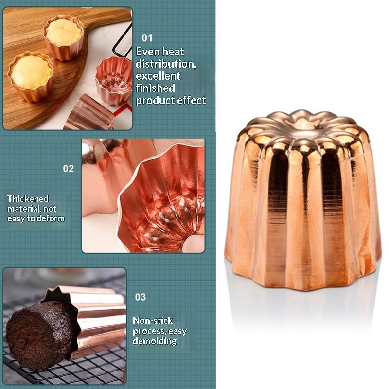 1/2/4 Stück Französische Reve Kuchenform Antihaft-Aluminium Canele Mousse Muffin Puddingform Für Zuhause DIY Canele Backen Kreatives Backgeschirr